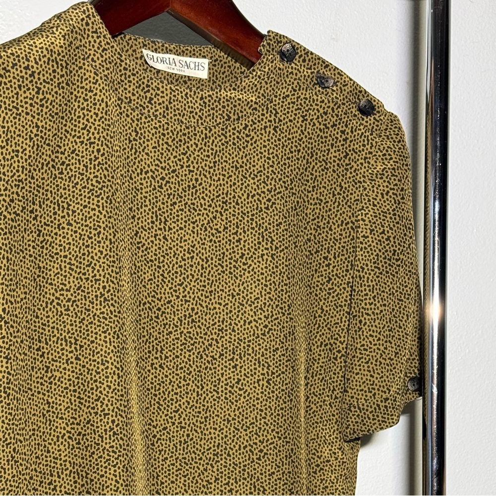 Designer VTG Gloria Sachs 100% Silk Matching Separates Blouse (6) Skirt (8) - Picture 2 of 7